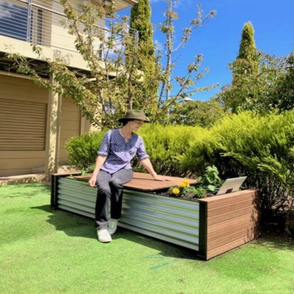 Cool seat with grass
